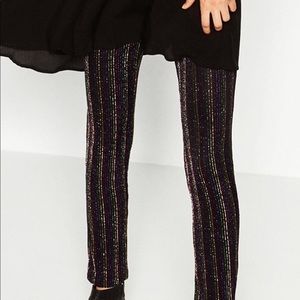 Zara knit multi color sparkle pants size small